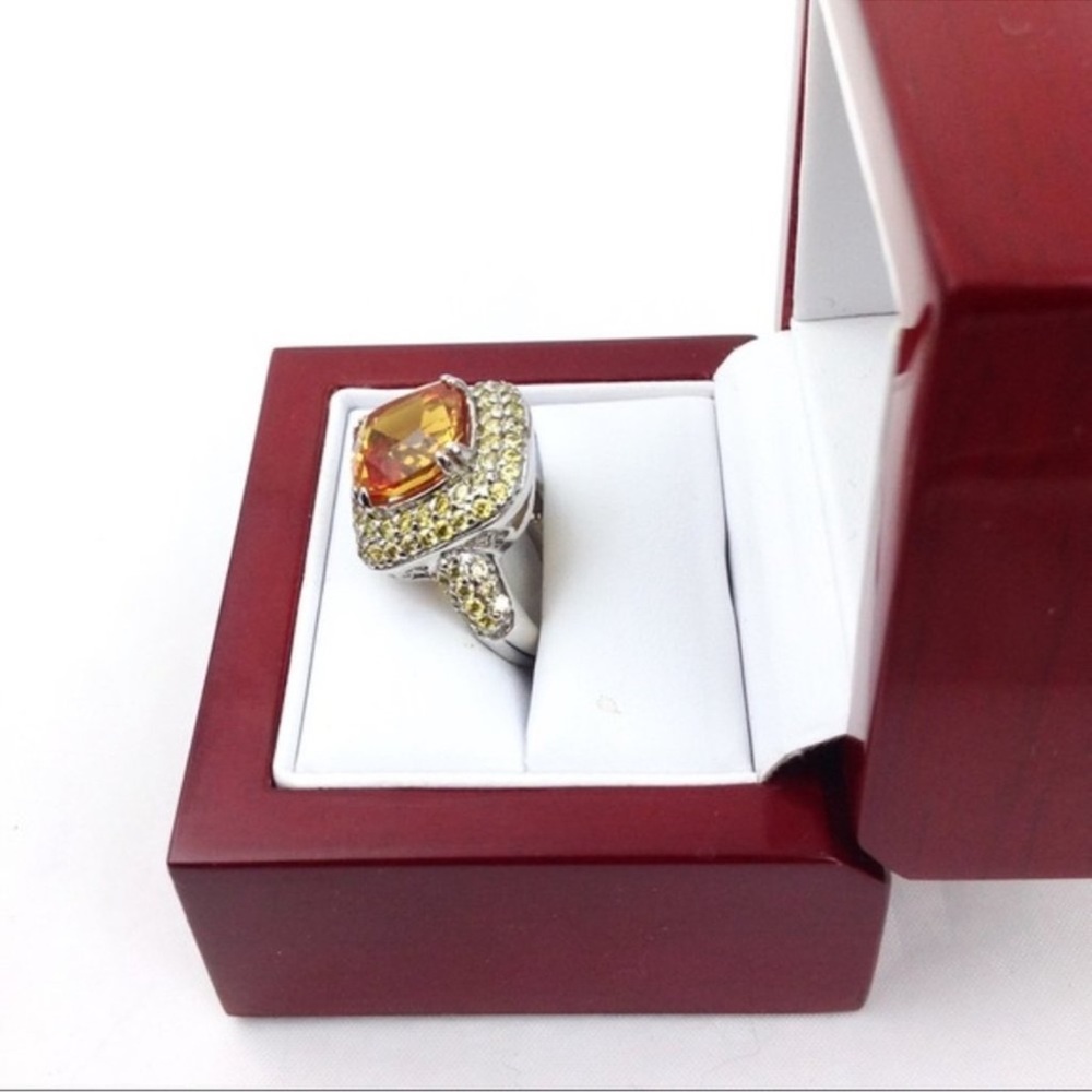 Citrine Cocktail Ring Set in Sterling 7
